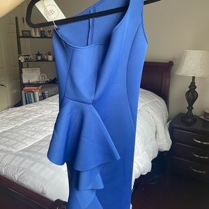 Ruffle One Shoulder Mini Bandage Dress